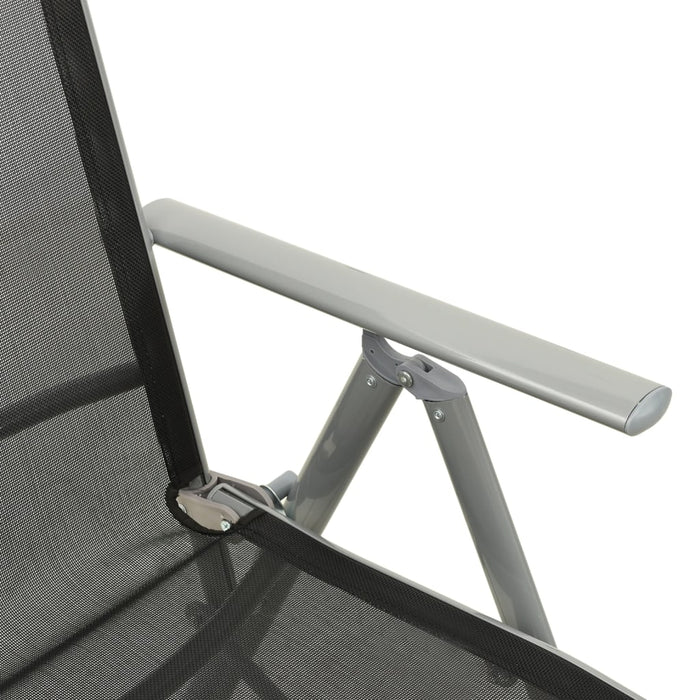 Reclining Garden Chair Textilene and Aluminium Silver