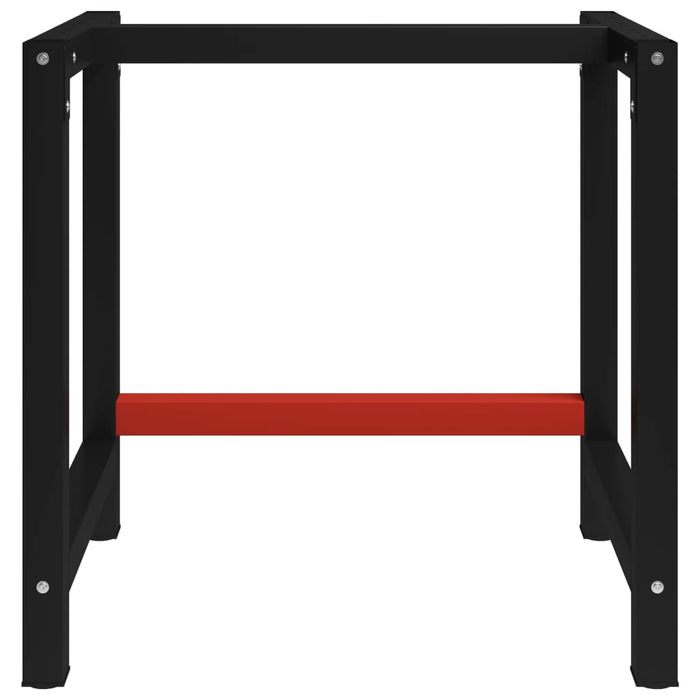 Work Bench Frame Metal 80x57x79 cm Black and Red