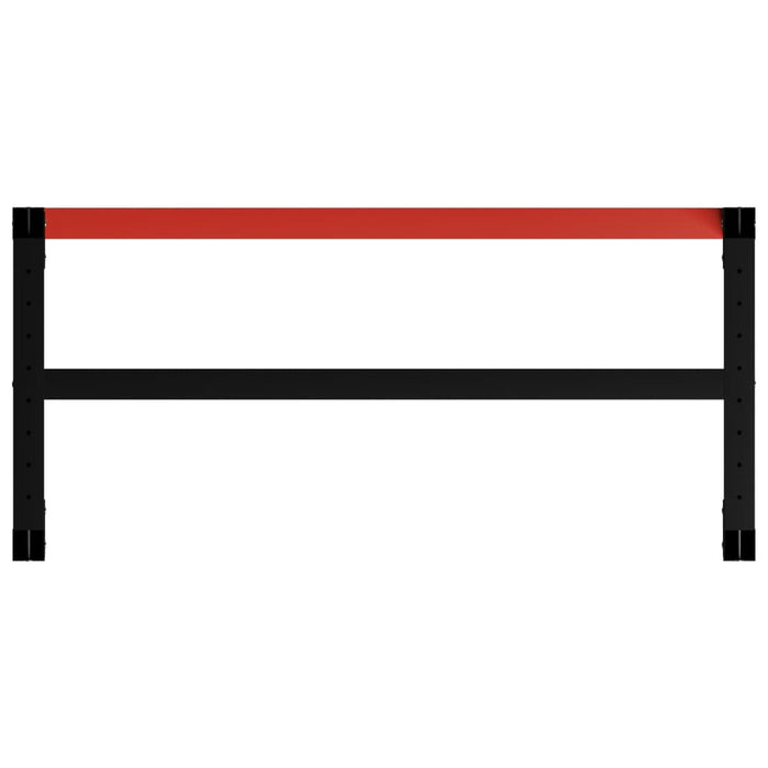 Work Bench Frame Metal 120x57x79 cm Black and Red