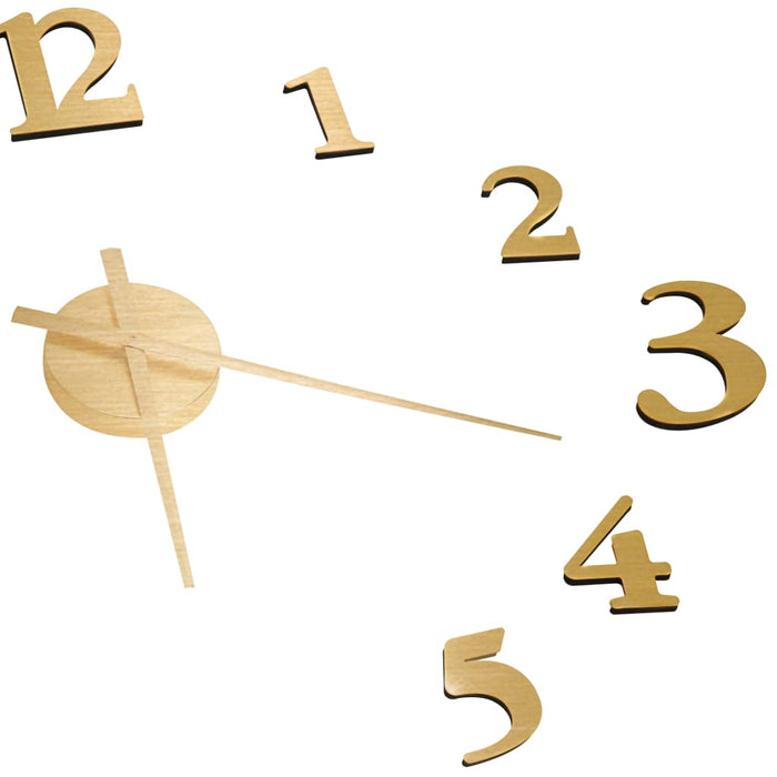 3D Wall Clock Modern Design Gold 100 cm XXL