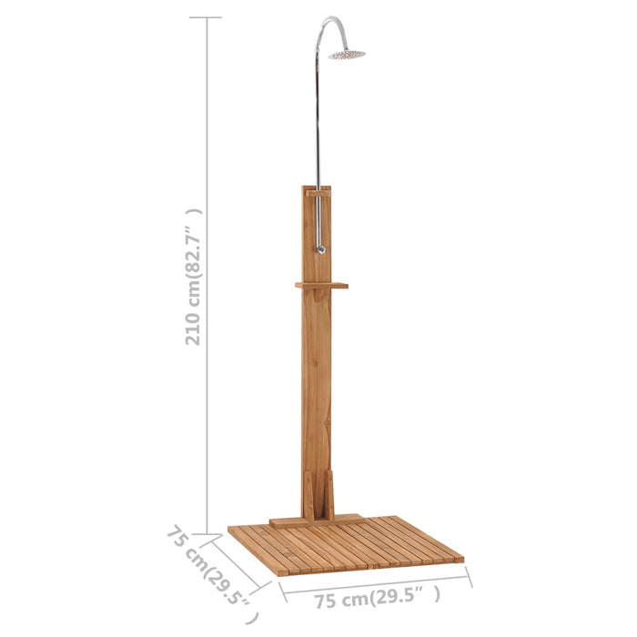 Garden Shower 75x75x210 cm Solid Teak Wood