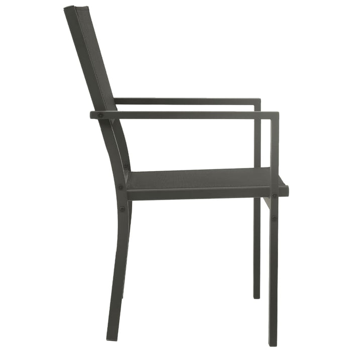 Garden Chairs 4 pcs Textilene and Steel Black and Anthracite