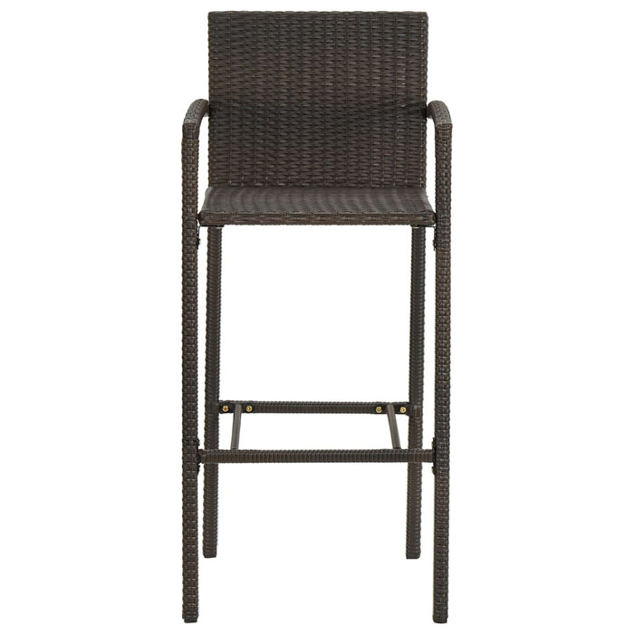 Bar Stools 4 pcs Brown Poly Rattan