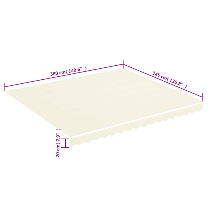 Replacement Fabric for Awning Cream 4x3.5 m