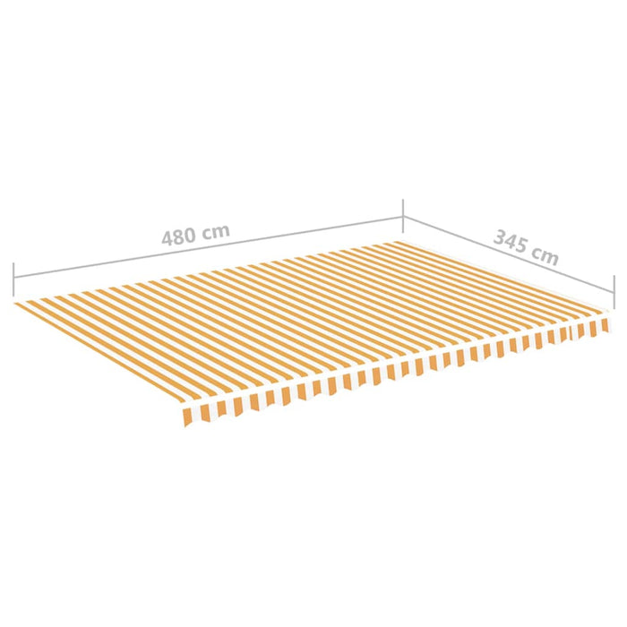 Replacement Fabric for Awning Yellow and White 5x3.5 m