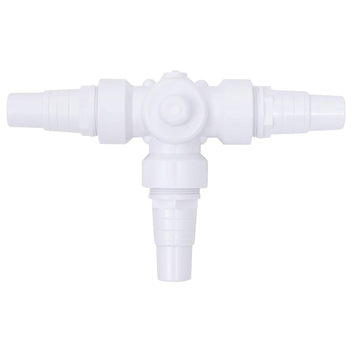 Swimming Pool 3-Way Ball Valve White and Black