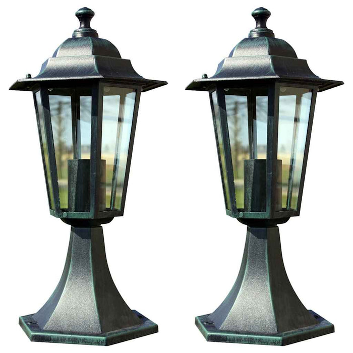 Garden Lights 2 pcs Dark Green/Black Aluminium