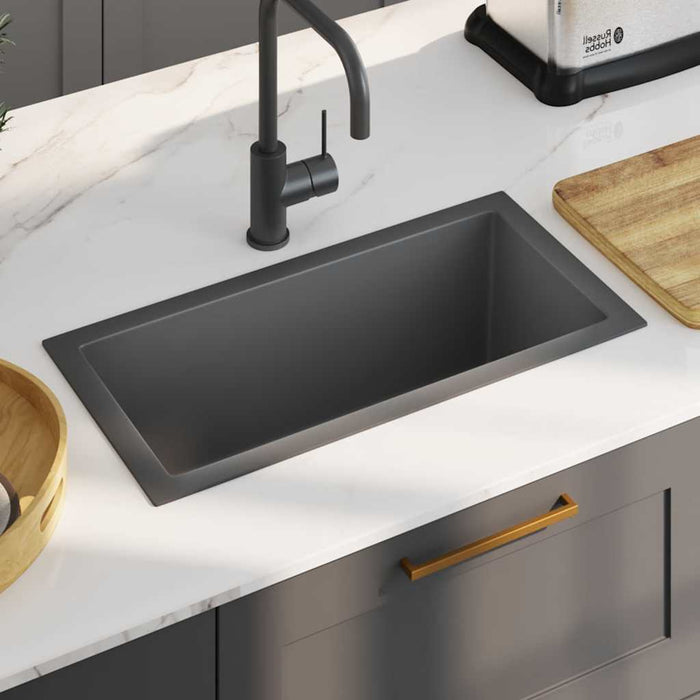 Handmade Kitchen Sink Black Stainless Steel