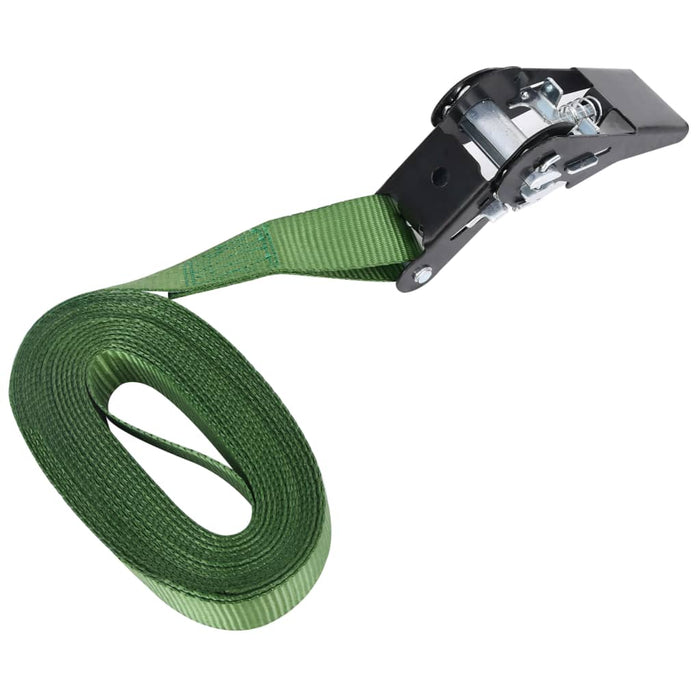 Ratchet Tie Down Straps 4 pcs 800 daN 6 m Green