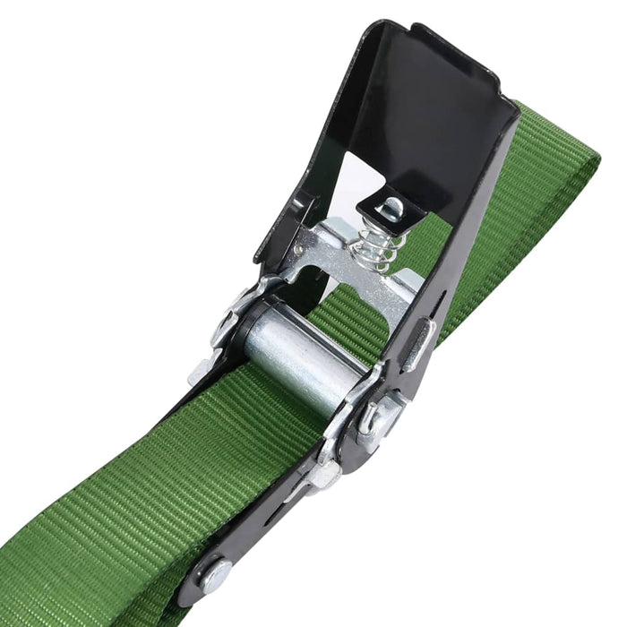 Ratchet Tie Down Straps 4 pcs 800 daN 6 m Green