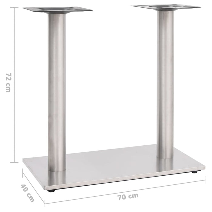 Bistro Table Leg Silver 70x40x72 cm Stainless Steel