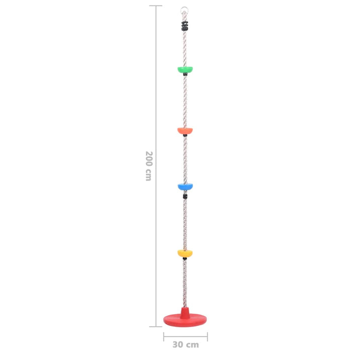 Leagăn de frânghie de cățărat cu platforme și disc 200 cm