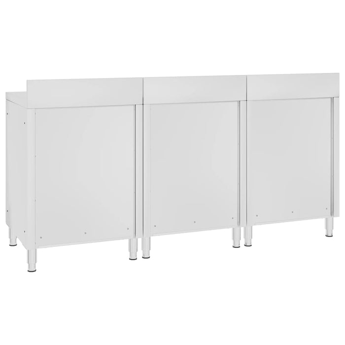 Commercial Work Table Cabinet 180x60x96 cm Stainless Steel