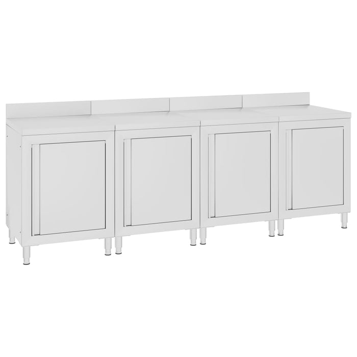 Commercial Work Table Cabinet 240x60x96 cm Stainless Steel