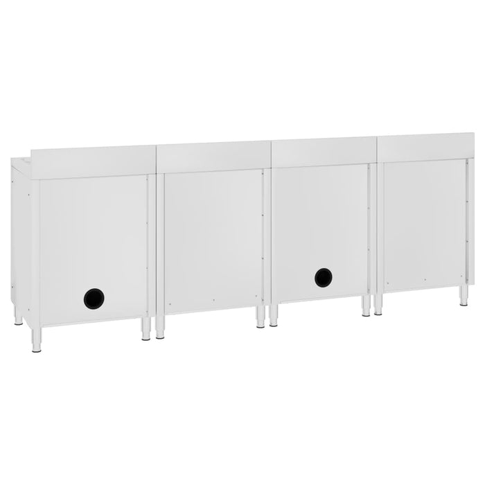 Commercial Kitchen Sink Cabinet 240x60x96 cm Stainless Steel