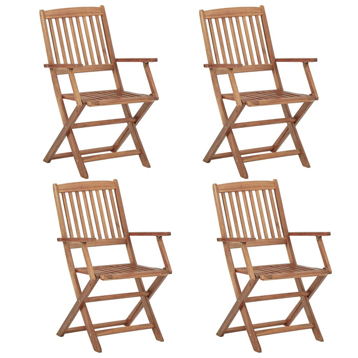 Folding Outdoor Chairs 4 pcs Solid Acacia Wood