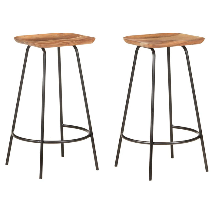 Bar Stools 2 pcs Solid Acacia Wood