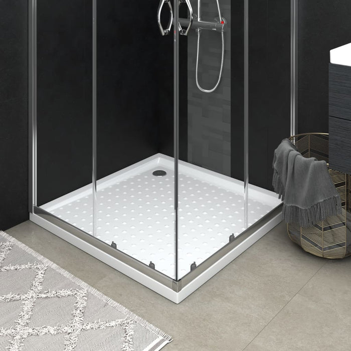 Shower Base Tray with Dots White 90x90x4 cm ABS