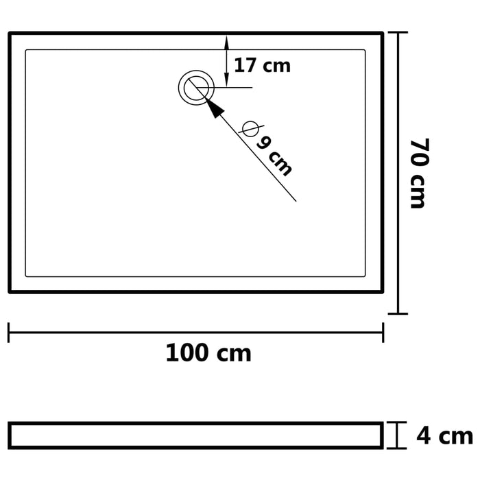 Shower Base Tray with Dots White 70x100x4 cm ABS