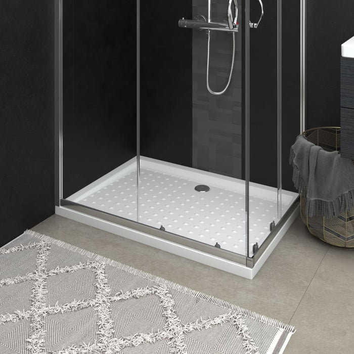 Shower Base Tray with Dots White 70x100x4 cm ABS