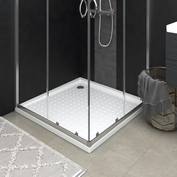 Shower Base Tray with Dots White 80x80x4 cm ABS