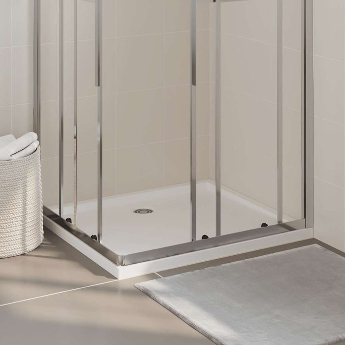 Rectangular ABS Shower Base Tray White 80x90 cm