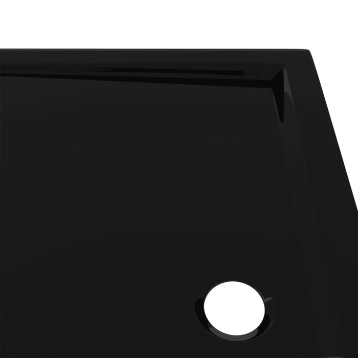 Rectangular ABS Shower Base Tray Black 80x100 cm