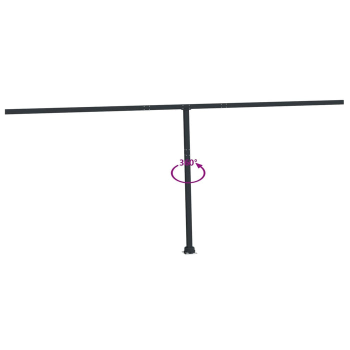 Awning Post Set Anthracite 600x245 cm Iron