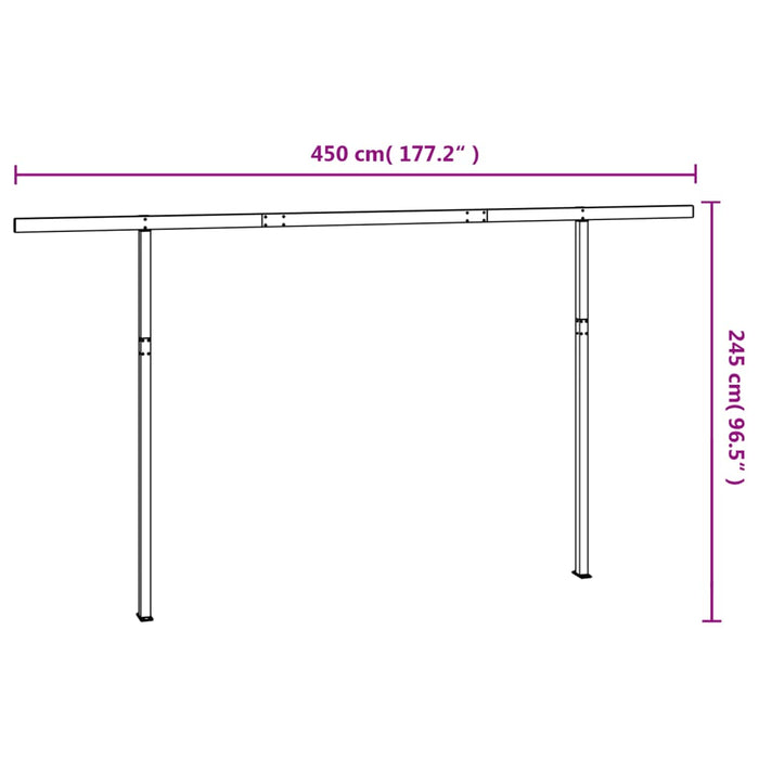 Awning Post Set Anthracite 450x245 cm Iron