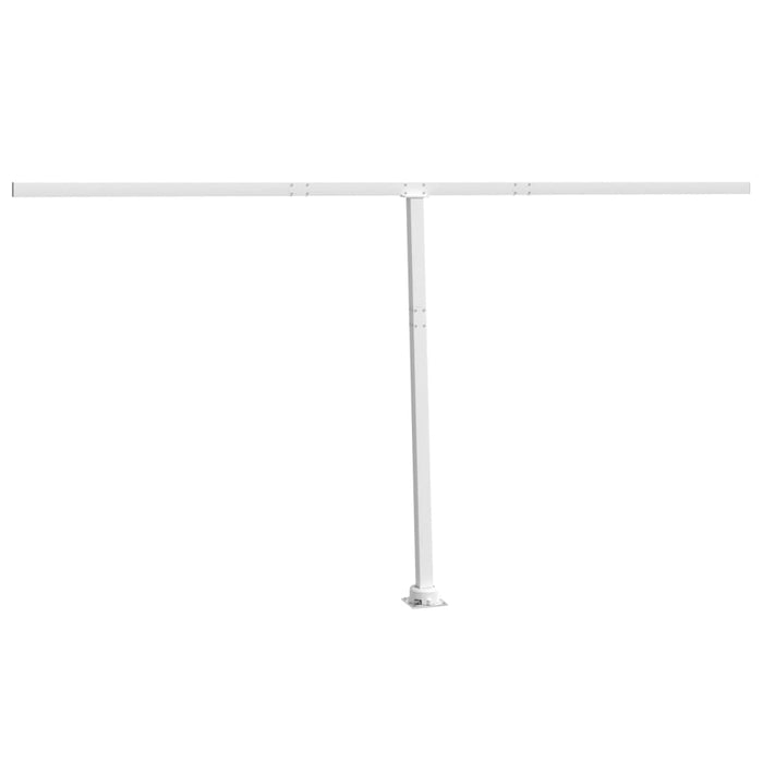 Awning Post Set White 450x245 cm Iron