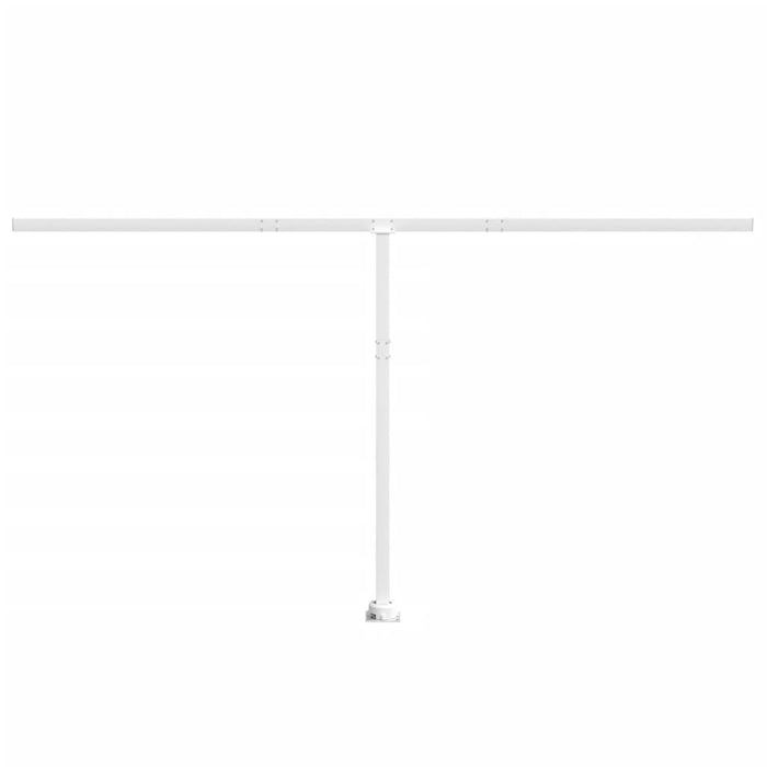 Awning Post Set White 450x245 cm Iron