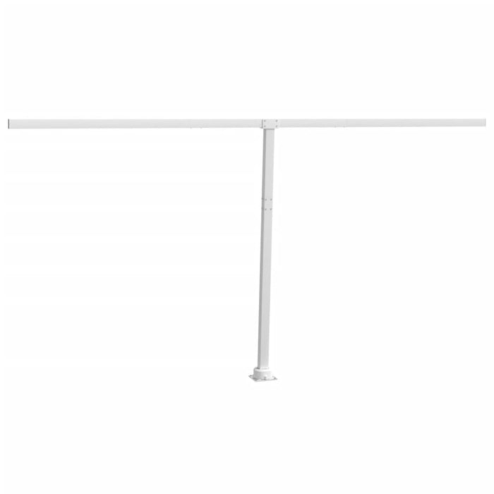 Awning Post Set White 450x245 cm Iron