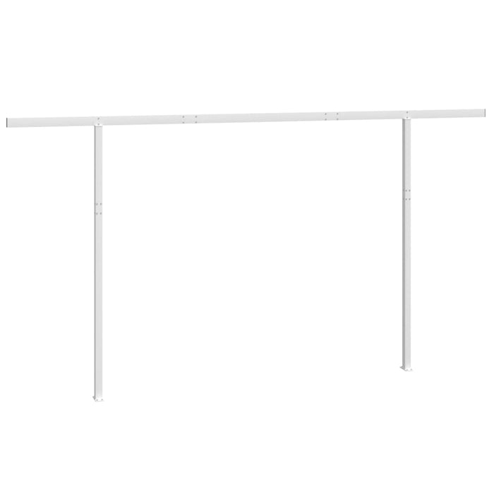 Awning Post Set White 450x245 cm Iron