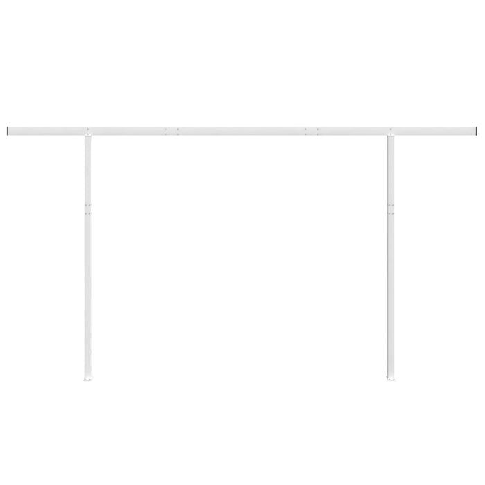 Awning Post Set White 450x245 cm Iron