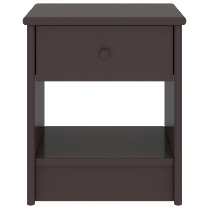 Bedside Cabinet Dark Brown 35x30x40 cm Solid Pinewood