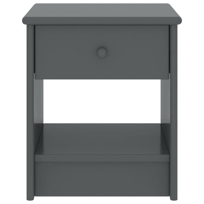 Bedside Cabinet Dark Grey 35x30x40 cm Solid Pinewood