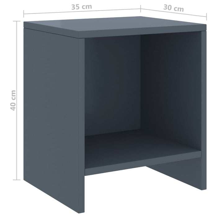 Нощно шкафче светло сиво 35x30x40 см борова дървесина масив