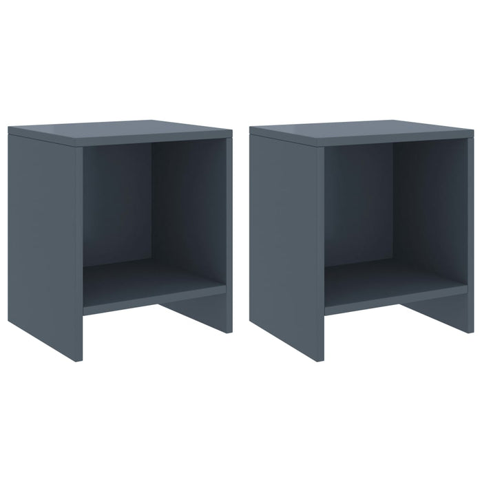 Bedside Cabinets 2 pcs Light Grey 35x30x40 cm Solid Pinewood