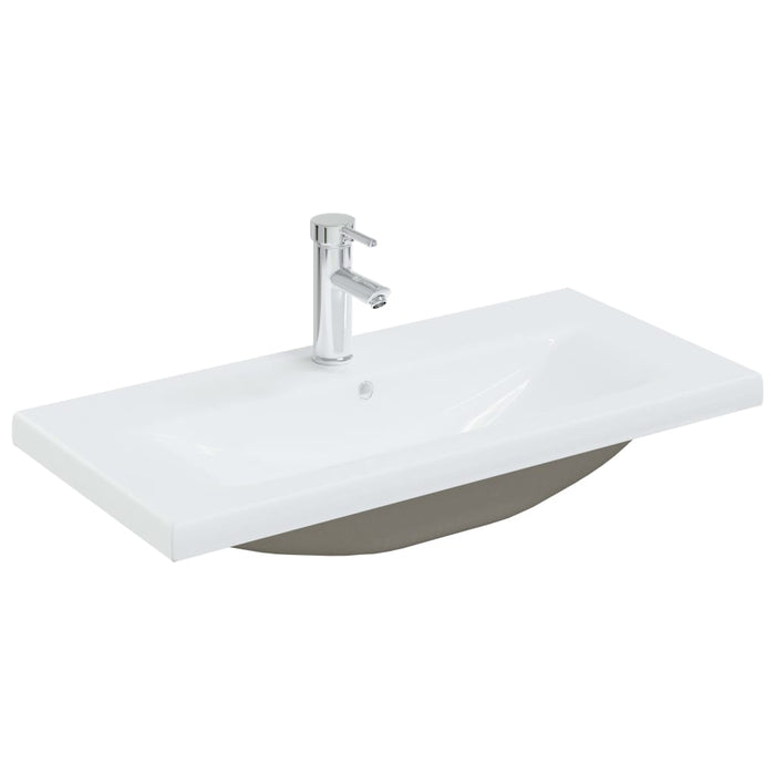 Built-in Basin with Faucet 81x39x18 cm Ceramic White