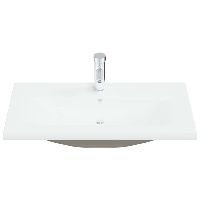 Built-in Basin with Faucet 81x39x18 cm Ceramic White