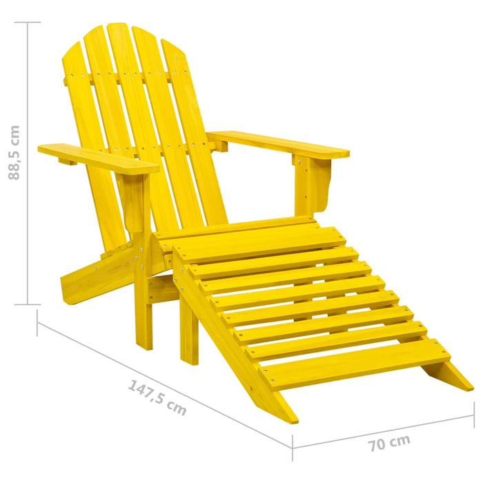 Садовый стул Adirondack с пуфом из массива ели, желтый