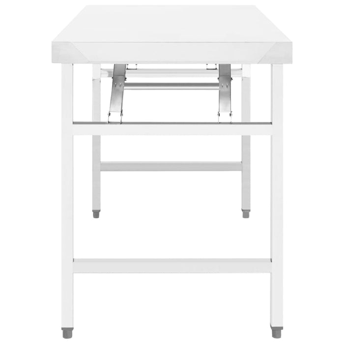 Kitchen Folding Work Table 85x60x80 cm Stainless Steel