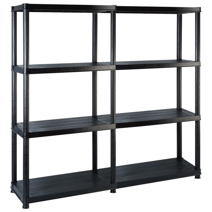 Storage Shelf 4-Tier Black 122x30.5x130 cm Plastic