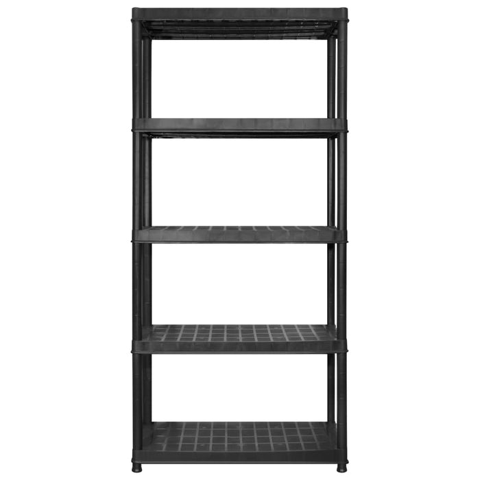 Storage Shelf 5-Tier Black 170x40x185 cm Plastic