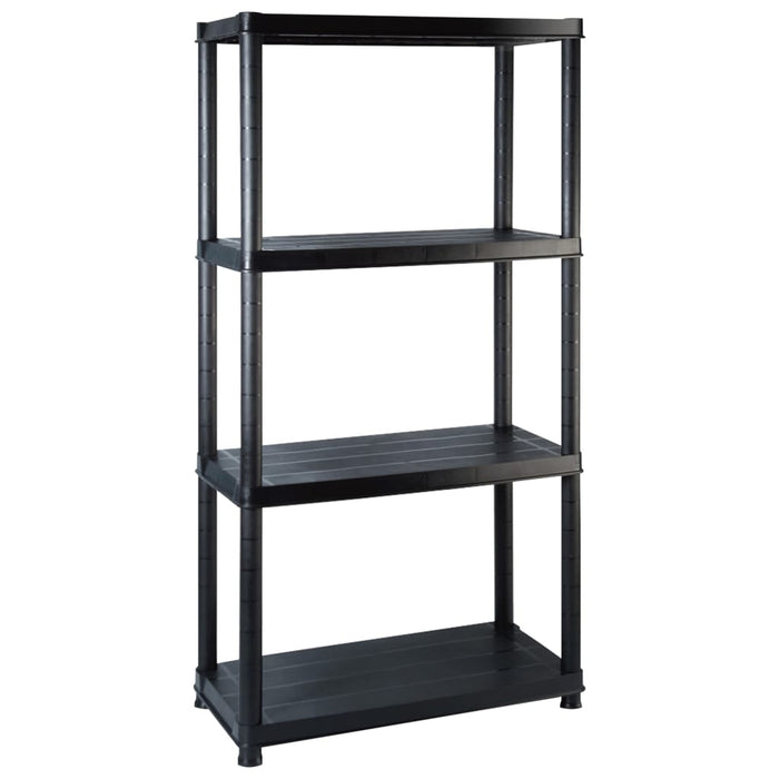 Storage Shelf 4-Tier Black 183x30.5x130 cm Plastic