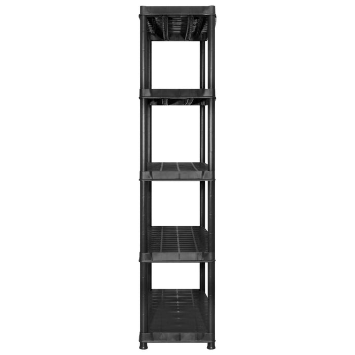 Storage Shelf 5-Tier Black 255x40x185 cm Plastic