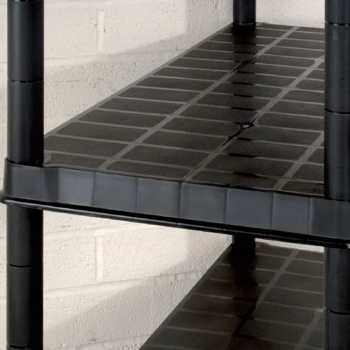 Storage Shelf 5-Tier Black 255x40x185 cm Plastic