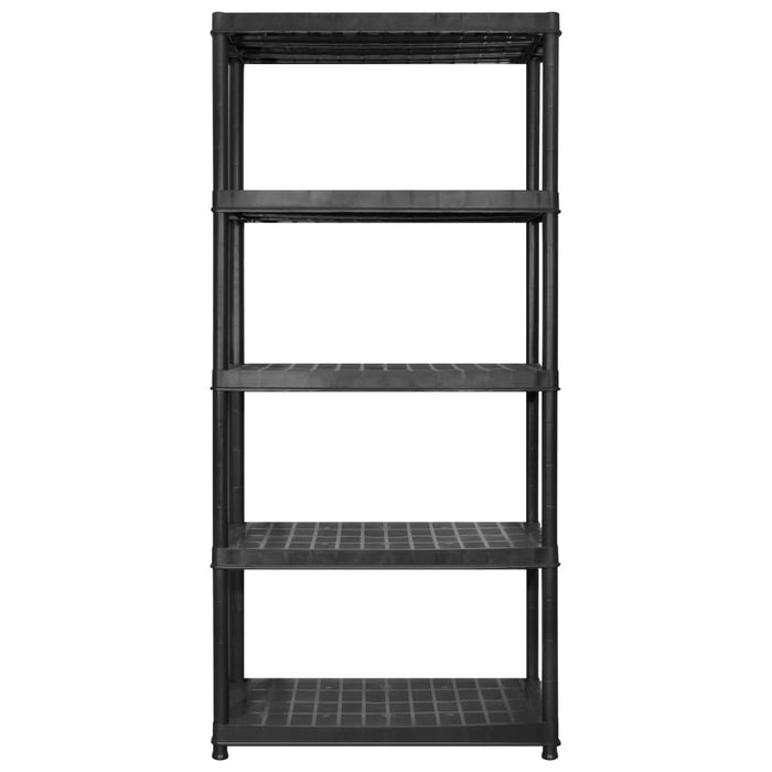 Storage Shelf 5-Tier Black 340x40x185 cm Plastic