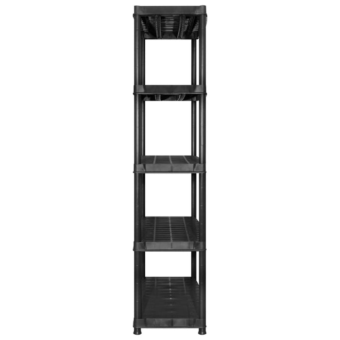 Storage Shelf 5-Tier Black 340x40x185 cm Plastic