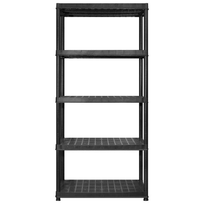 Storage Shelf 5-Tier Black 366x45.7x185 cm Plastic